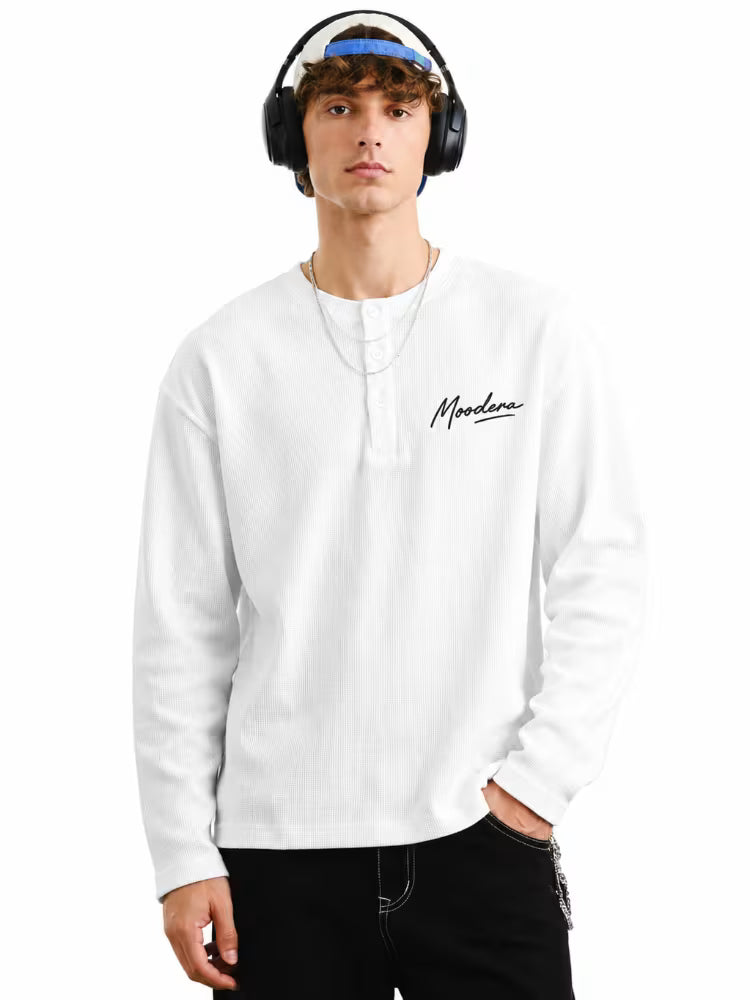 Signature Henley Waffle Knit Tee
