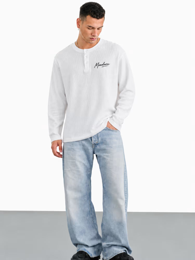 Signature Henley Waffle Knit Tee